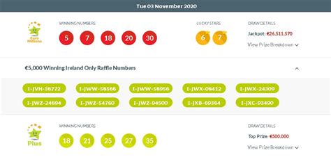 latest irish lottery results 3 draws